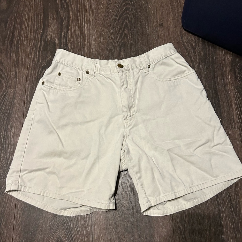 Beige Casual Shorts